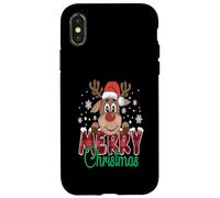 Camiseta Navideña con Lindo Reno Divertido Regalo Navidad Carcasa para iPhone X/XS