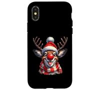 Camiseta Navideña con Lindo Reno Divertido Regalo Navidad Carcasa para iPhone X/XS