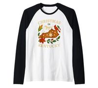 Camiseta navideña de Kentucky Cardinal Horse Star Holly Corn Map Camiseta Manga Raglan