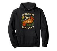 Camiseta navideña de Kentucky Cardinal Horse Star Holly Corn Map Sudadera con Capucha
