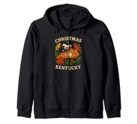 Camiseta navideña de Kentucky Cardinal Horse Star Holly Corn Map Sudadera con Capucha