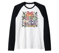Camiseta navideña para Amantes de los Libros de Navidad T'is The Season for Reading Camiseta Manga Raglan