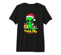 Camiseta navideña Retro con diseño de alienígenas con diseño de píxeles, de Take My Presents Camiseta Premium