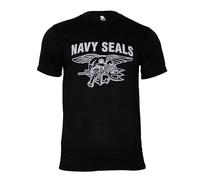 Camiseta Navy Seals| Ropa Urbana Color Negro Manga Corta Hombre opositor para Actividades al Aire Libre (FR/ES, Letras, XXL, Regular, Regular)