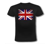 Camiseta Negra Bandera Inglaterra Londres Ingles Reino Unido UK Moda Verano Tshirt