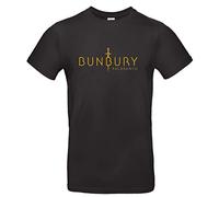 Camiseta Negra Bunbury Rock Heroes del Silencio Premium 190 grs Impresion Dorada ESPAÑA (4XL)