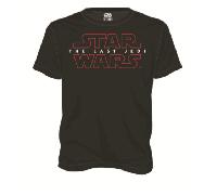 camiseta negra chico t-xl logo the last jedi star wars ep viii