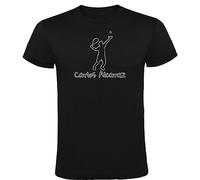 Camiseta Negra con Logotipo de Carlos Alcaraz Hombre 100% Algodón Tallas S M L XL XXL Mangas Cortas (FR/ES, Letras, XXL, Regular, Regular, Negro)