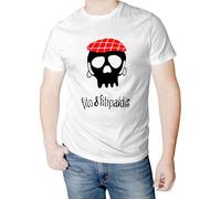 Camiseta Negra con Logotipo de Fito y Fitipaldis Hombre 100% Algodón (S, Blanco)