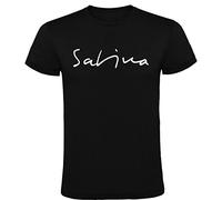 Camiseta Negra con Logotipo de Joaquín Sabina Hombre 100% Algodón Tallas S M L XL XXL Mangas Cortas (S)