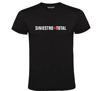 Camiseta Negra con Logotipo Siniestro Total 100% Algodón Hombre Tallas S M L XL XXL (as4, Alpha, XX_l, Regular, Regular, XXL)