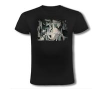 Camiseta Negra Cuadro EL GUERNICA DE Pablo Picasso Moda Verano Tshirt