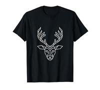 Camiseta negra de ciervo abstracto para hombres Camisas geniales Hombres Camiseta