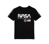 Camiseta negra de la NASA para niños | Camiseta de manga corta con logotipo de la Administración Espacial de Astronauta | Ropa de Aeronáutica Nacional, Negro, 4-5 años