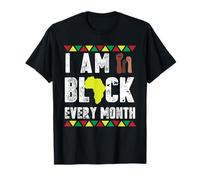 Camiseta Negra del Mes de la Historia I Am Black African Woman Afro Camiseta