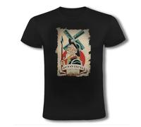 Camiseta Negra Don QUIJOTE DE LA Mancha Novela Caballero Moda Verano Tshirt