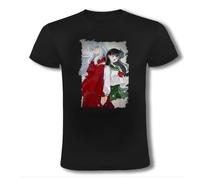 Camiseta Negra Inuyasha Kagome Personajes Serie Manga Dibujos Moda Verano Tshirt