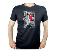 Camiseta Negra Oliver y Benji Capitan Tsubasa Moda Verano Tshirt.