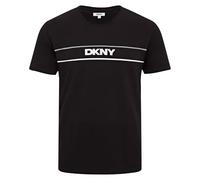 Camiseta negra para hombre DKNY Cavaliers de descanso 100% algodón para hombre ,Cómoda y transpirable, Cuello redondo, Manga corta, corte regular