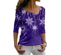 Camiseta negra para mujer, morado, XL