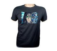 Camiseta Negra Shingeki no Kyojin Final Eren Anime Moda Verano Tshirt.