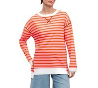 Camiseta negra simple para mujer suéter de manga larga con patrón de rayas diseño de bloque de color para casual - camiseta de invierno cómoda estampada camisetas para mujer de gran tamaño, rojo, XXL