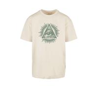 Camiseta 'New Order' Hombre Mister Tee XS beige / gris humo / verde oscuro / naranja