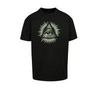 Camiseta 'New Order' Hombre Mister Tee XS verde pastel / verde oscuro / naranja / negro