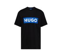 HUGO Camiseta de punto de algodón con logo estampado en azul - StyleNico, 50522376 Negro XS