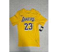 Camiseta Nike NBA Lakers LeBron James #23 Amarillo Oficial Talla S Hombre