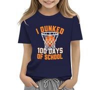 Camiseta niña,100th Day of School Celebration For Girls and Boys Kids T Shirts Fun Colorful Numbers Toy Truck Blusa Mujer Manga Larga (Navy, 12-13 Years)