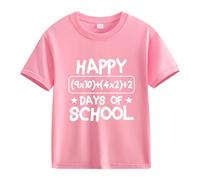 Camiseta niña,100th Day of School Celebration For Girls and Boys Kids T Shirts Fun Colorful Numbers Tope Puerta Armario (Pink, 3-4 Years)