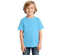 Camiseta niña,Camiseta Azul niña, de Manga Corta para niños, cómodas y Elegantes para niños y s, para Primavera, Verano y otoño. Top Una Manga (Sky Blue, 12-18 Months)
