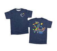 Camiseta NiñA Camiseta Casual Manga Corta niñas Estampado Cuello Top cómodo Uso Diario Ligero Juvenil Alegre Primavera Verano práctico Lavable Resistente algodón (Navy, 4-5 Years)