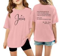 Camiseta NiñA Camiseta Estampada gráfica de niñas Top Casual Ligero con Cuello diseño Moderno Juvenil Uso Cotidiano Primavera Verano cómoda Alegre y Encantadora (130)
