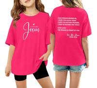 Camiseta NiñA Camiseta Estampada gráfica de niñas Top Casual Ligero con Cuello diseño Moderno Juvenil Uso Cotidiano Primavera Verano cómoda Alegre y Encantadora (140)