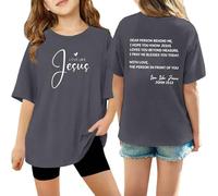 Camiseta NiñA Camiseta Estampada gráfica de niñas Top Casual Ligero con Cuello diseño Moderno Juvenil Uso Cotidiano Primavera Verano cómoda Alegre y Encantadora (Grey, 140)