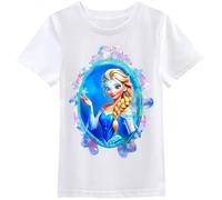 Camiseta Niña Pricesa del Reino de Hielo con Luz Led Brillante, Camisetas Niñas Princesas con Luces Led, Ropa Infantil Mágica y Elegante (FR/ES, Edad, 3 años, Regular, Blanco)