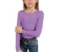 Camiseta niña,Ropa niña,Camisa de Manga Larga para s, Cuello, Ajustado, Informal de Punto Acanalado El Topo Quería Saber Quién Había Aquello En Su Cabeza (Purple, 7-8 Years)