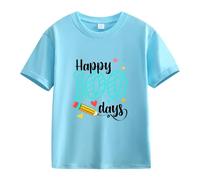 Camiseta niña,Spring and Autumn New Fashionable Cute Print Comfortable Version of The Girls Printed T Shirt Tope Apertura Tapa (Blue, 3-4 Years)