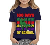 Camiseta niña,Toddler Boy Girl Summer Clothes First Day of School Shirt In My Pre School Shirt Toddler Kindergarten Shirts Tope Panel (Dark Blue, 6-7 Years)