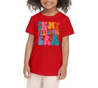 Camiseta Niña Top - Ropa de Verano para niños pequeños niño y niña Camisa para el Primer día de Clases Camisa en mi Preescolar Camisetas para guardería (Red 2-3 Years)