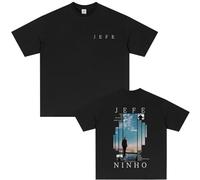 Camiseta Ninho Jefe Album Vintage Gráfica | Hombre Oversize Hip Hop Streetwear Algodón para Fans-Black||XX_s