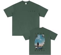 Camiseta Ninho Jefe Album Vintage Gráfica | Hombre Oversize Hip Hop Streetwear Algodón para Fans-Green||XX_s