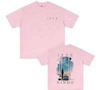 Camiseta Ninho Jefe Album Vintage Gráfica | Hombre Oversize Hip Hop Streetwear Algodón para Fans-Pink||4X_l