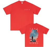 Camiseta Ninho Jefe Album Vintage Gráfica | Hombre Oversize Hip Hop Streetwear Algodón para Fans-Red||x_l