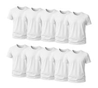 Camiseta niño básica Manga Corta - Camiseta Blanca niño 100% algodón -, Punto Liso 155 g/m² - Pack 1, 5 o 10 Unidades, Uso Diario o Colegio (FR/ES, Edad, 11 años, 12 años, Regular, 10, Blanco)