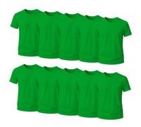 Camiseta niño básica Manga Corta - Camiseta Blanca niño 100% algodón -, Punto Liso 155 g/m² - Pack 1, 5 o 10 Unidades, Uso Diario o Colegio (FR/ES, Edad, 11 años, 12 años, Regular, 10, Verde)
