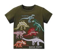 Camiseta Niño Deporte T-Shirt Slim Fit - Camiseta de Manga Corta con diseño Dinosaurio Animados para niños