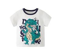 Camiseta Niño Divertido T-Shirt Kids - Camisetas de Manga Corta con Cuello Redondo Dinosaurio Animados Verano para niños pequeños y bebés, Amarillas Opcionales